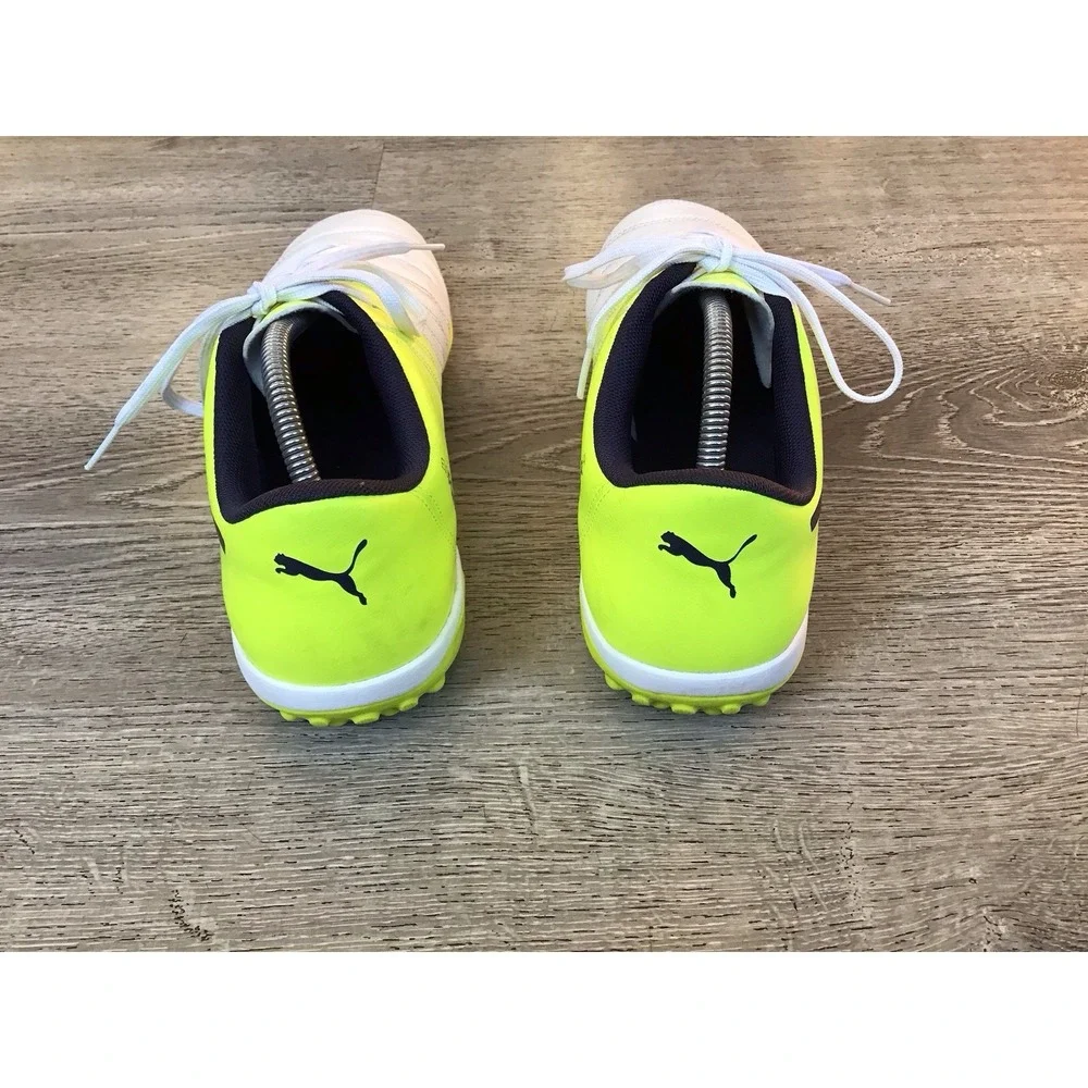 Puma Mens evoPOWER 4 Size 12 Indoor Soccer Cleats Turf Neon Yellow White 103588